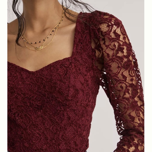 Anthropologie NWT Sweetheart Lace Top Size M. - Picture 4 of 7